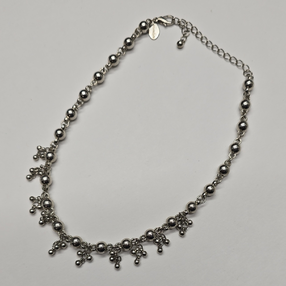 Elegant Silver Beaded Necklace